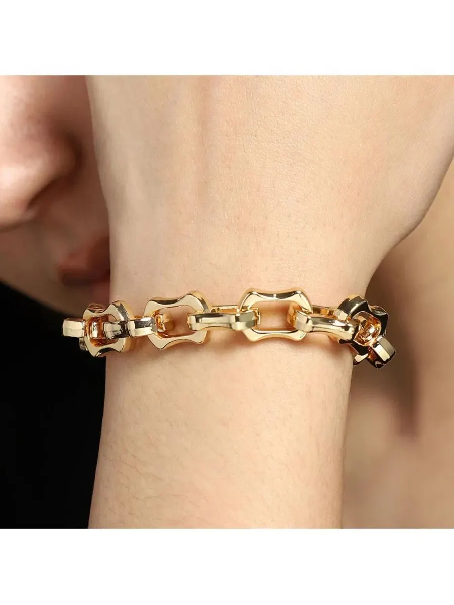 Женский браслет-цепочка The Bracket-Link Chain Bracelet - California Sohi — изображение 3 из 7, оттенок золото
