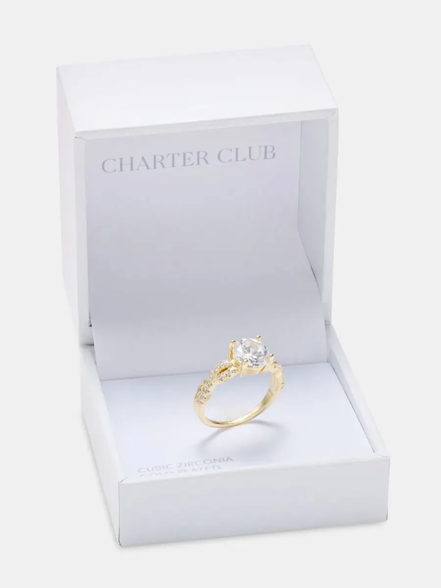 Кольцо с кубическим цирконием Charter Club — изображение 3 из 3, оттенок золото