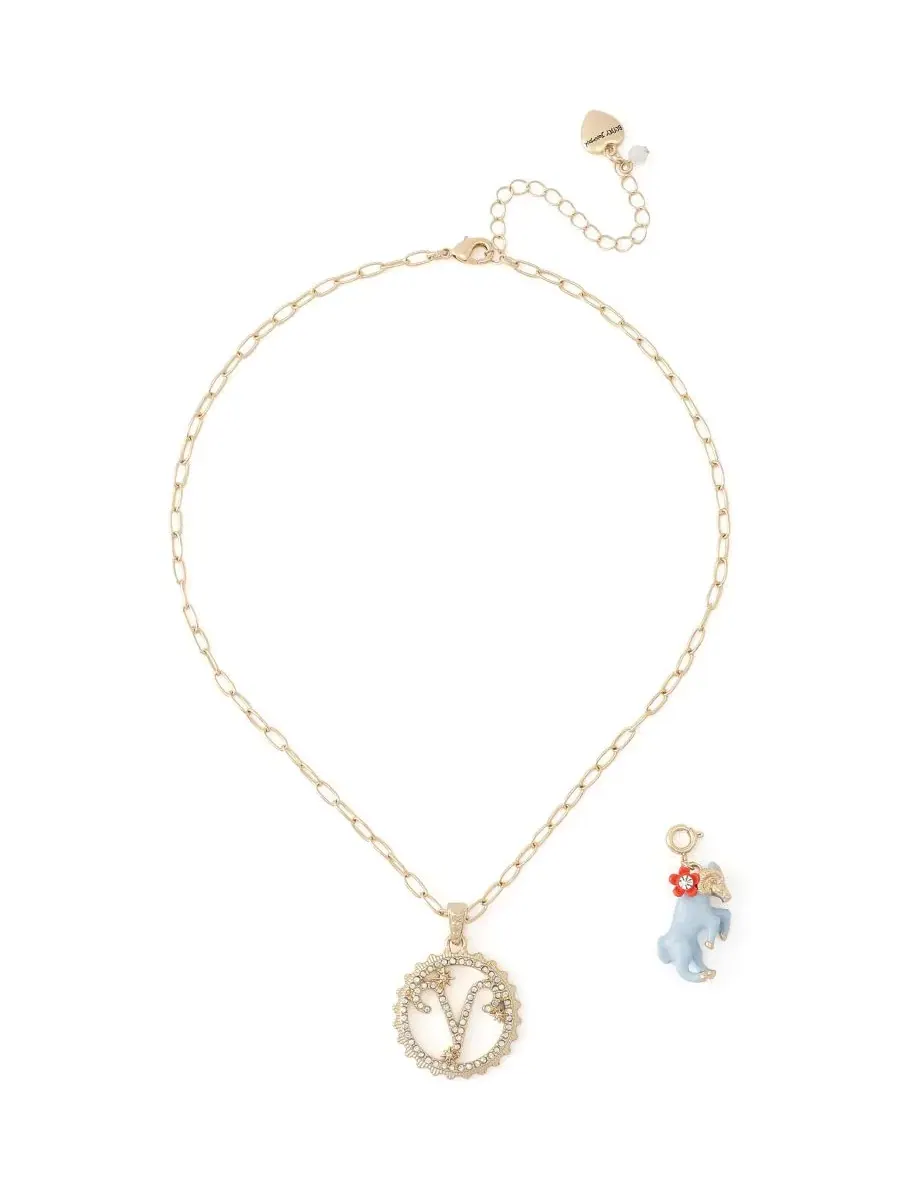 Комплект украшений с кулоном-знаком Овна и подвеской-бараном Betsey Johnson — изображение 5 из 7, оттенок светлый синий