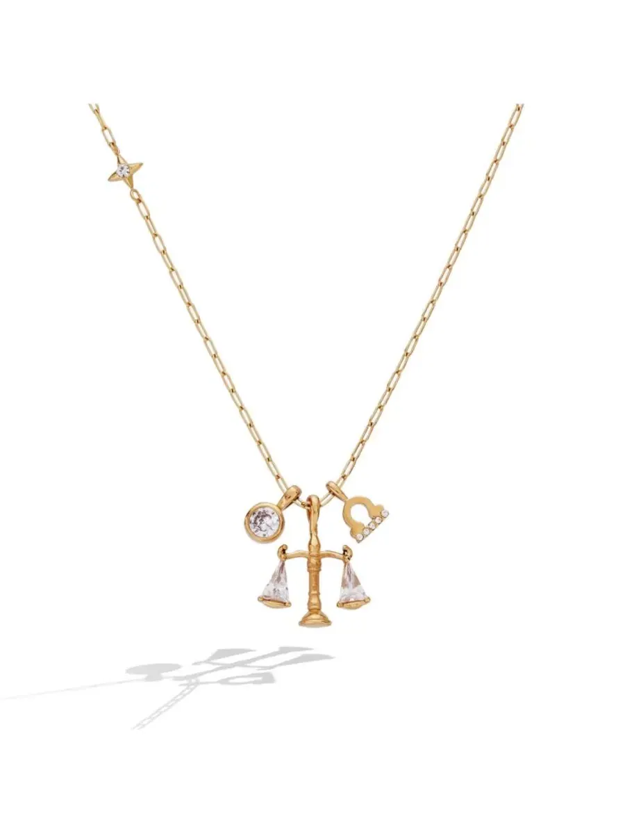 Подвеска-кулон с зодиакальными символами Libra Charm Cluster Necklace Alex and Ani