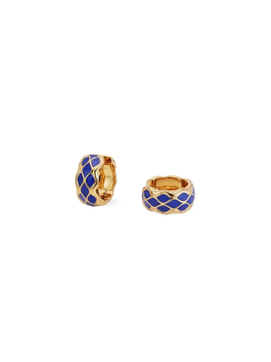 Серьги-кольца Nirah Hoop Earrings RETRO CHIC — изображение 1 из 4, оттенок золотистый синий