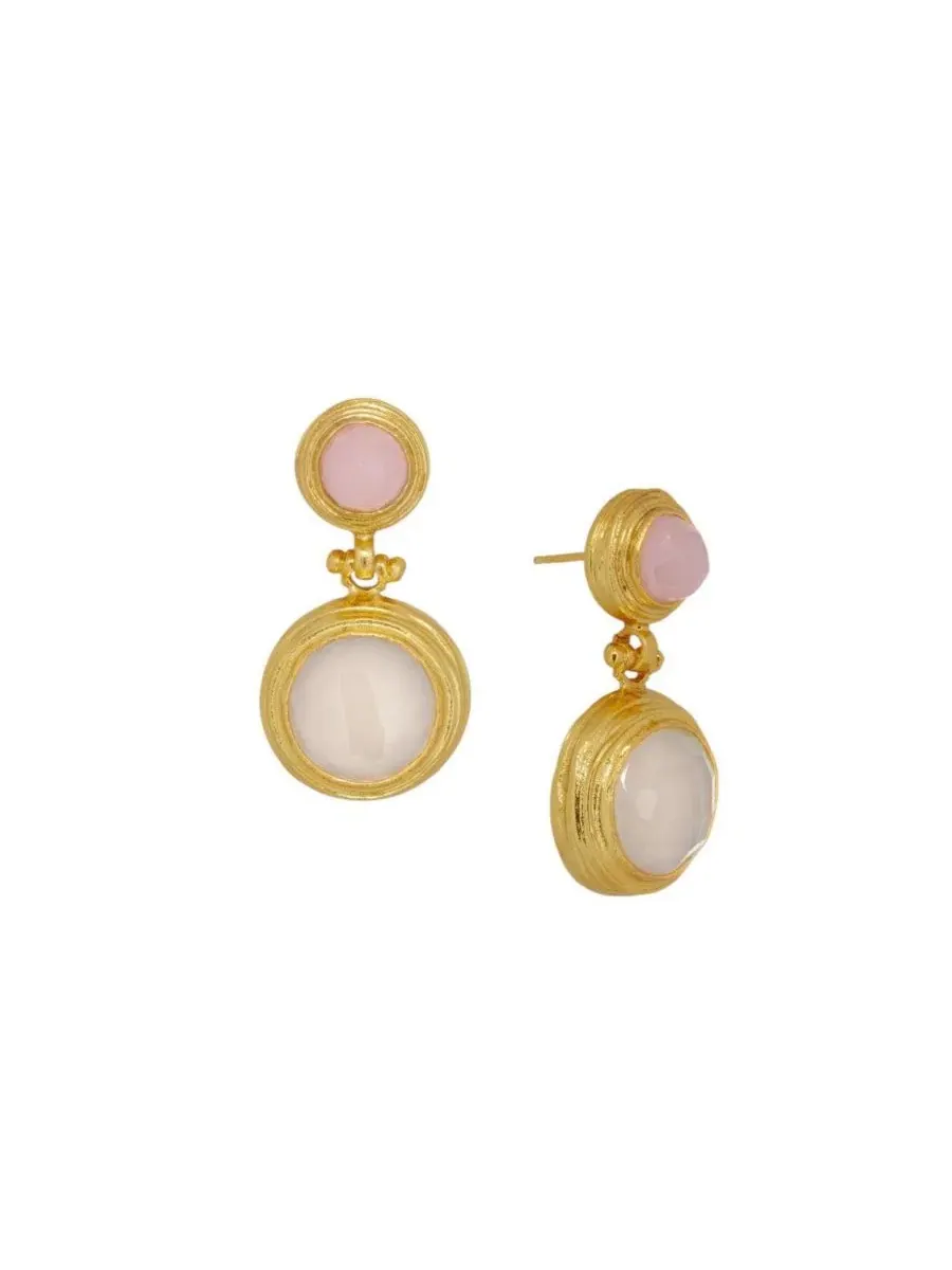 Серьги-капли Lilis Quartz and Chalcedony Ottoman Hands — золотистый