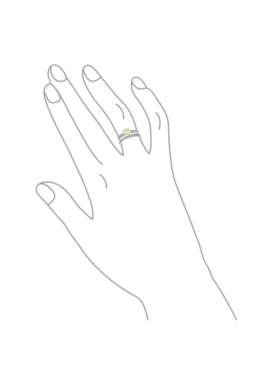 Кольцо с кубическим цирконием 1 карат (солитер и обручальное кольцо) Bling Jewelry — изображение 6 из 6, оттенок желтый