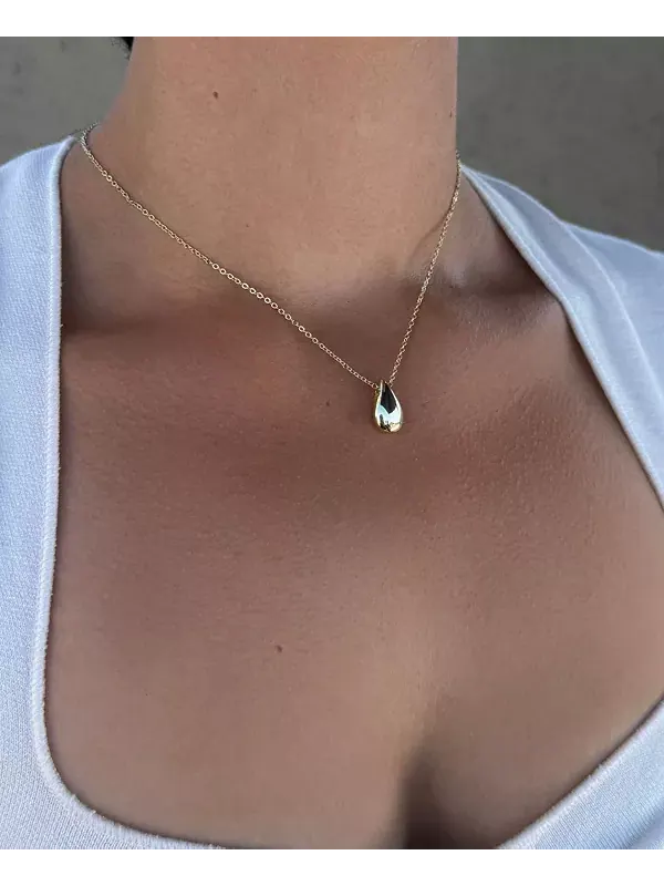 Золотое каплевидное ожерелье Adornia — изображение 2 из 4