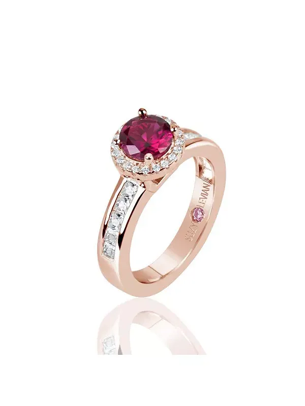 Кольцо Suzy Levian из стерлингового серебра с кубическим цирконием Suzy Levian New York — изображение 3 из 3, оттенок красный