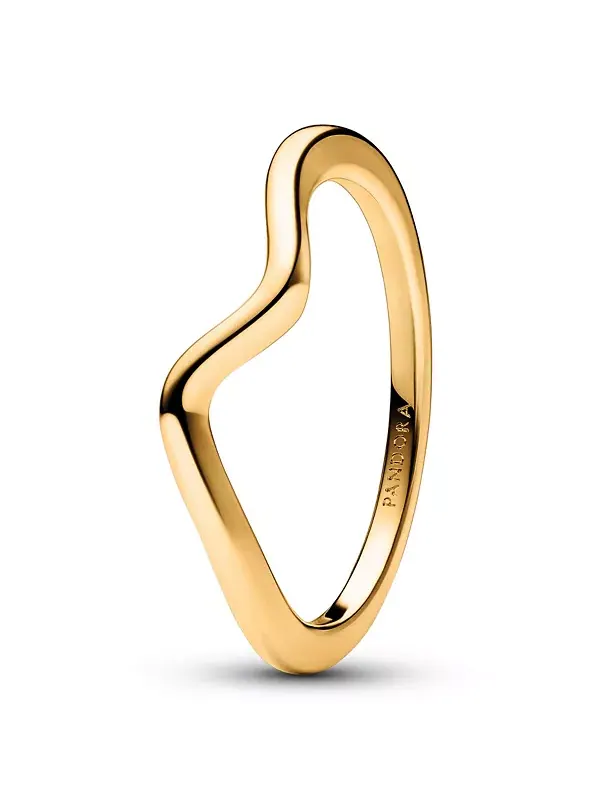Кольцо Sterling Wave Pandora — изображение 1 из 2, оттенок золото