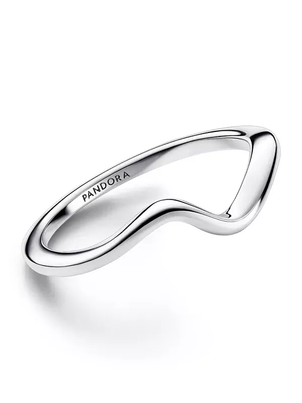 Кольцо Sterling Wave Pandora — изображение 2 из 2, оттенок серебряный
