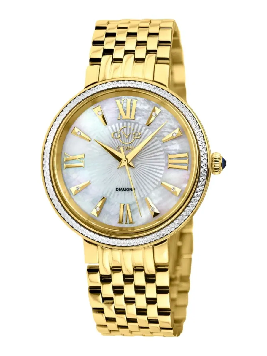 Женские часы Genoa Swiss Quartz IP Gold Stainless Steel Bracelet Diamond GV2 by Gevril — изображение 1 из 3