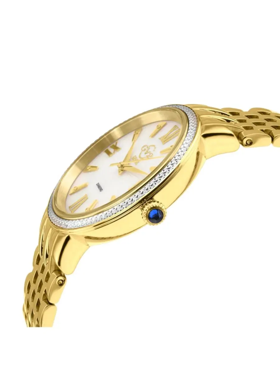 Женские часы Genoa Swiss Quartz IP Gold Stainless Steel Bracelet Diamond GV2 by Gevril — изображение 2 из 3