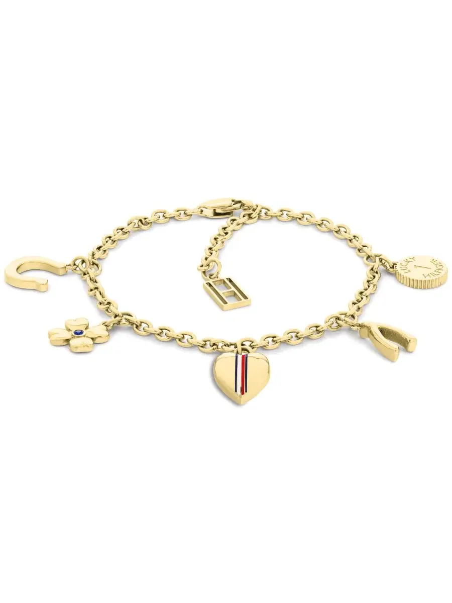 Женский браслет с шармами Lucky Charms, позолоченная сталь Tommy Hilfiger
