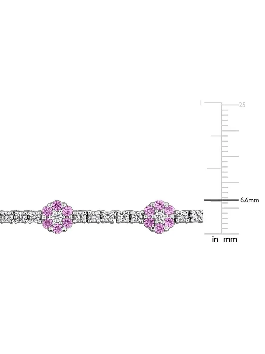 Колье с флористическим мотивом, Lab Grown Sapphire — изображение 3 из 5, оттенок розовый