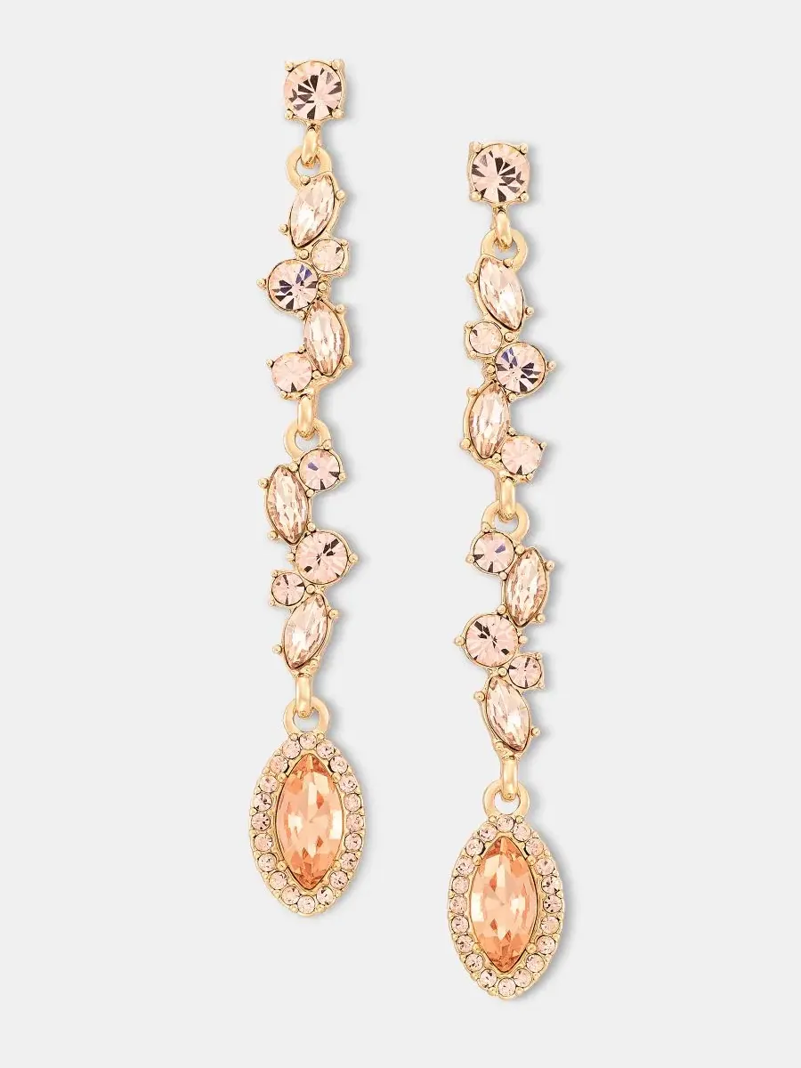 Серьги-подвески линейные Givenchy Crystal Vine — изображение 1 из 3, оттенок темный розовый