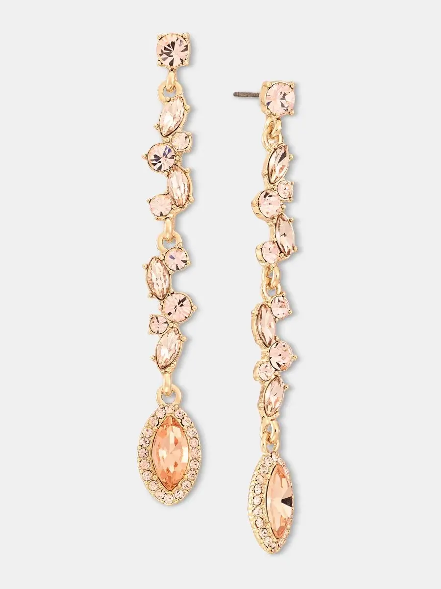 Серьги-подвески линейные Givenchy Crystal Vine — изображение 3 из 3, оттенок темный розовый