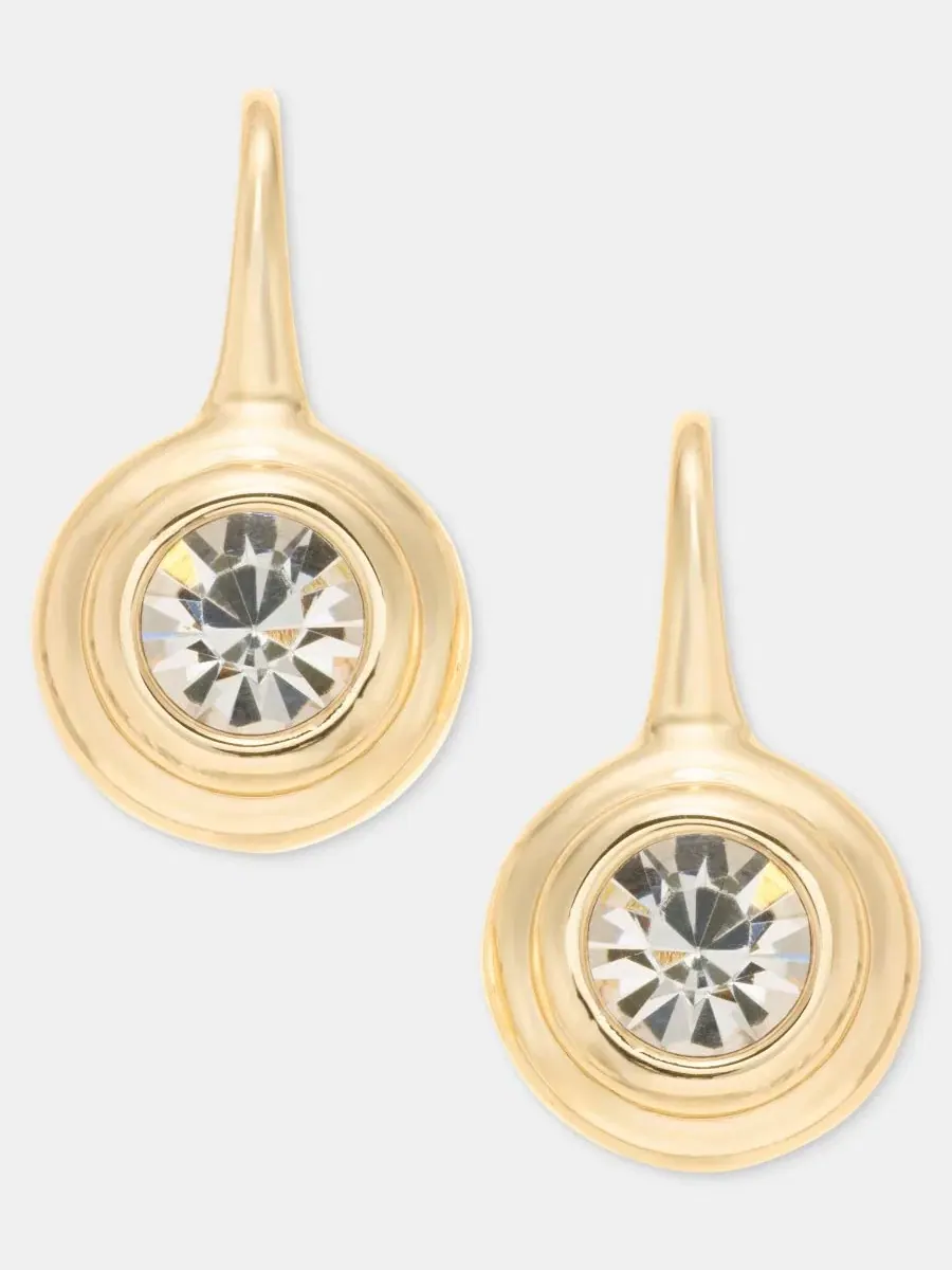 Серьги-подвески с кристаллами Crystal Bezel Drop Anne Klein — изображение 1 из 4, оттенок прозрачный
