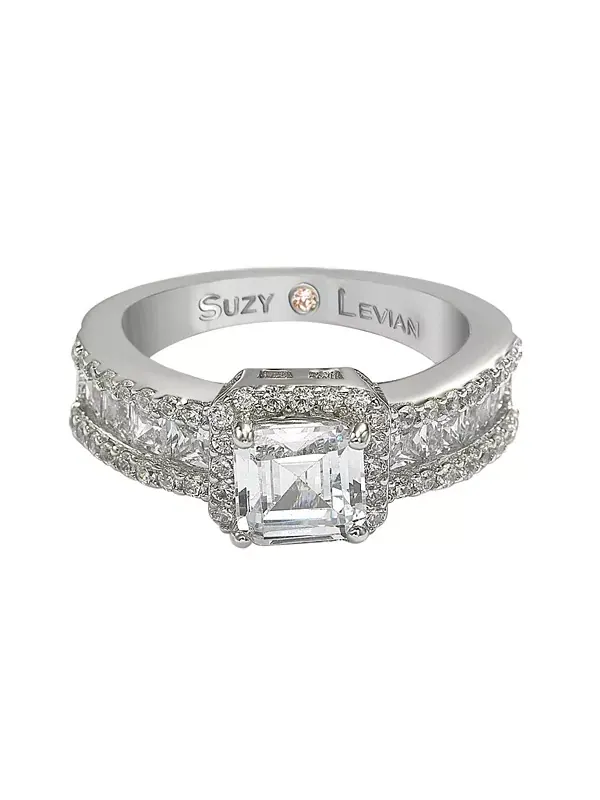 Кольцо Suzy Levian из стерлингового серебра с кубическим цирконием в центре Suzy Levian New York — изображение 2 из 3