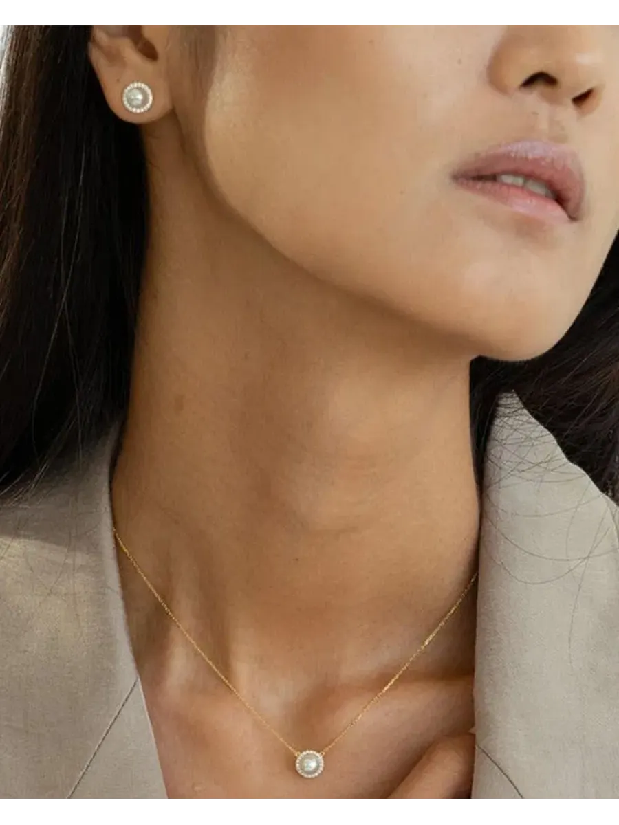 Комплект украшений с жемчугом Eleanor Pearl Set Bearfruit Jewelry — изображение 2 из 6, оттенок золото