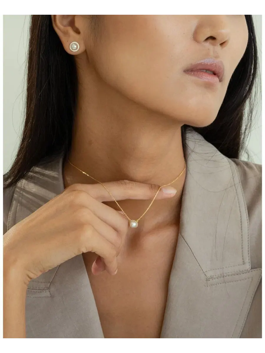 Комплект украшений с жемчугом Eleanor Pearl Set Bearfruit Jewelry — изображение 4 из 6, оттенок золото
