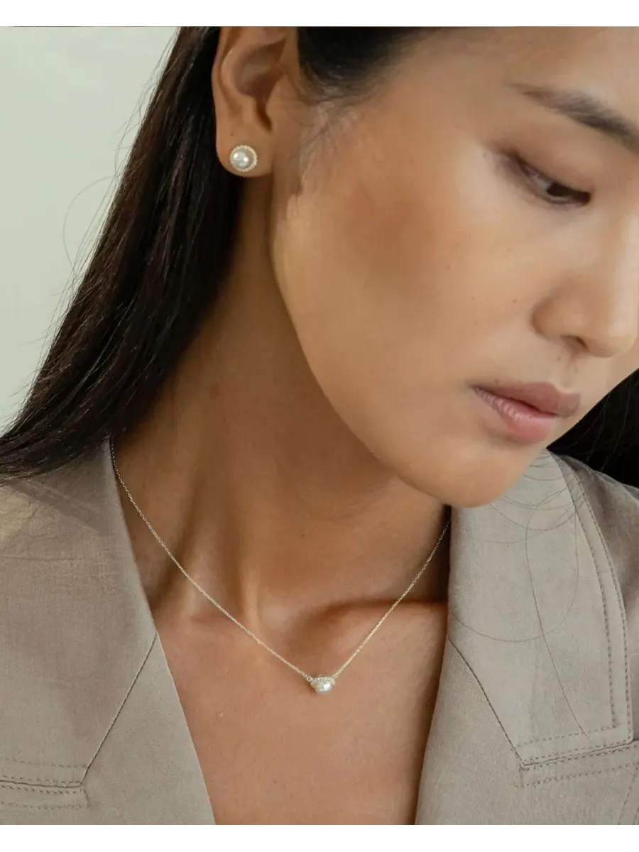 Комплект украшений с жемчугом Eleanor Pearl Set Bearfruit Jewelry — изображение 4 из 4, оттенок серебряный