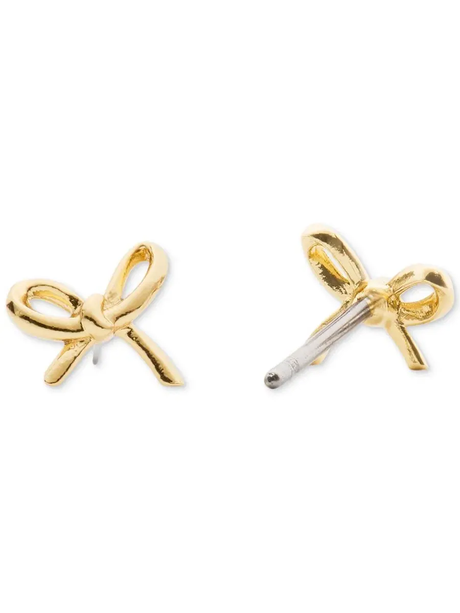 Серьги-гвоздики Girlie Pearlie Mini Bow с кубическим цирконием и жемчужным бантиком (также доступны — изображение 2 из 4