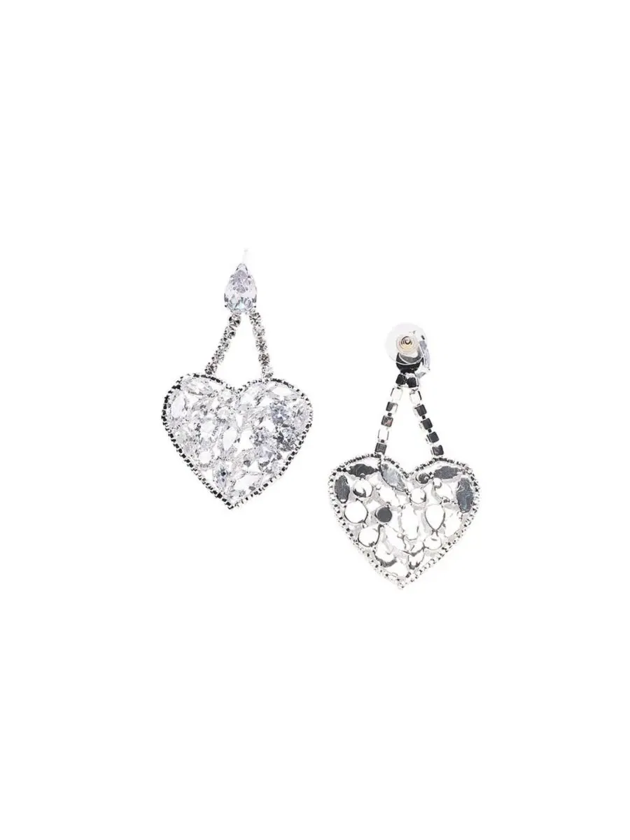 Серьги-подвески Heart Drop с брендом SOHI — изображение 5 из 5, оттенок серебряный