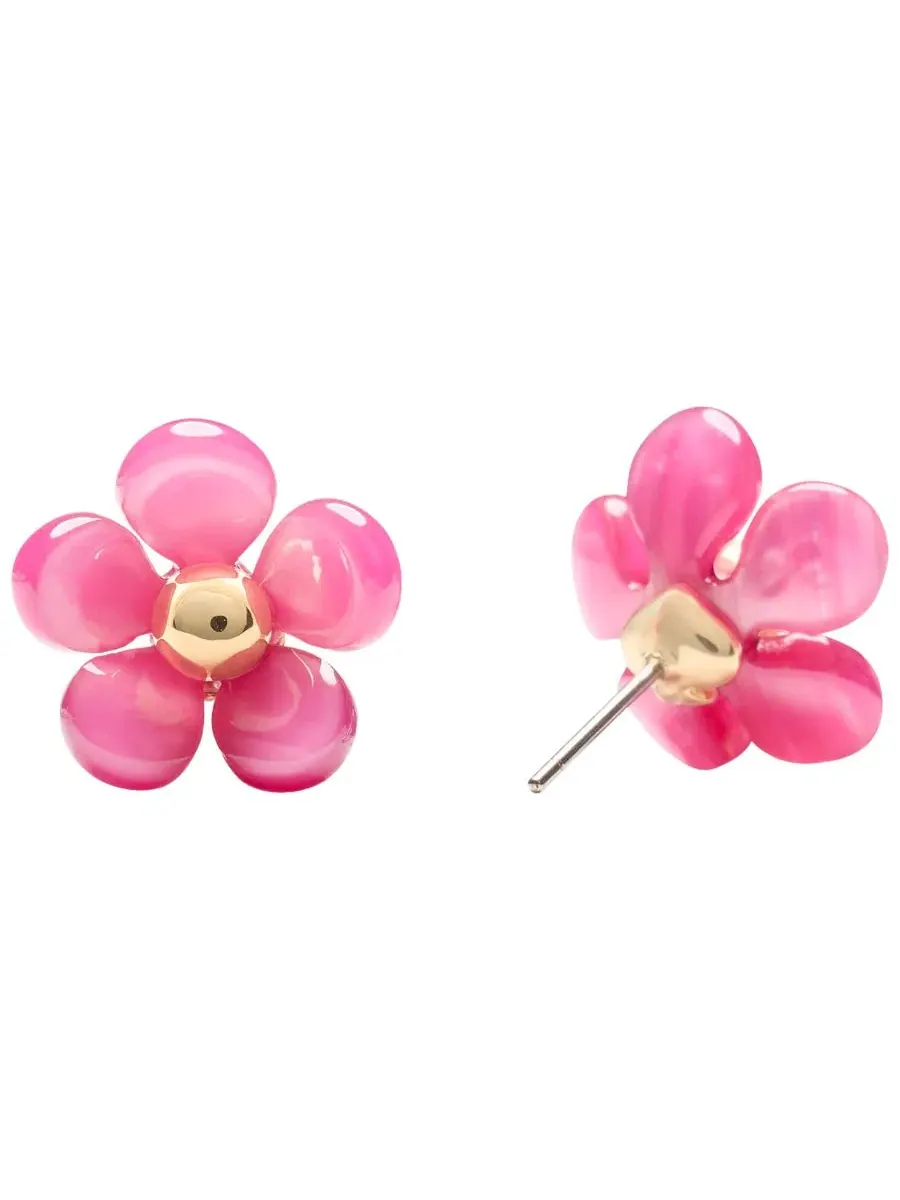 Серьги-гвоздики с цветочным принтом и кристаллами, модель Summer Daze Flower kate spade new york — изображение 2 из 3