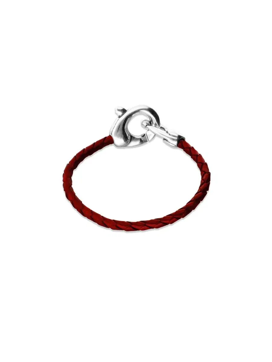 Браслет Red Leather Interlocked Carabiner Rigid UNOde50 — изображение 3 из 5, оттенок серебряный