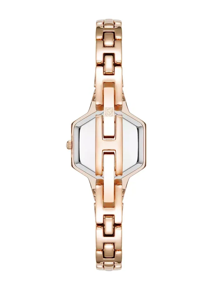 Женские часы-браслет Quartz Petite с шестигранным корпусом из розового золота, 21 мм Anne Klein — изображение 3 из 4
