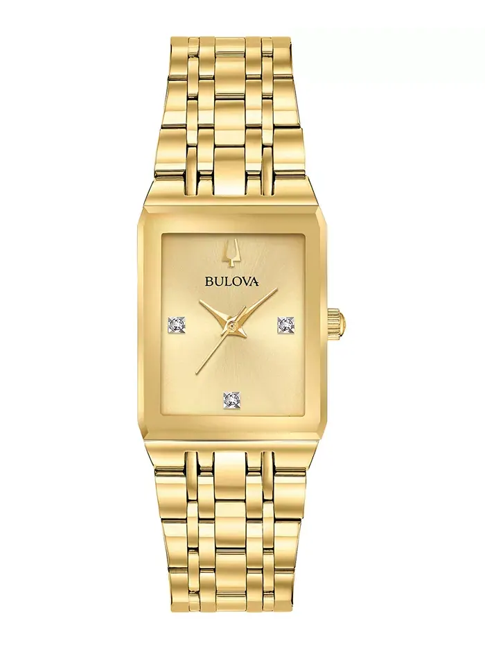 Женские часы-браслет Bulova Futuro с бриллиантовыми вставками — изображение 1 из 7, оттенок золотистый
