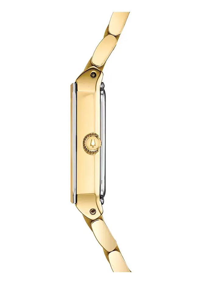 Женские часы-браслет Bulova Futuro с бриллиантовыми вставками — изображение 2 из 7, оттенок золотистый