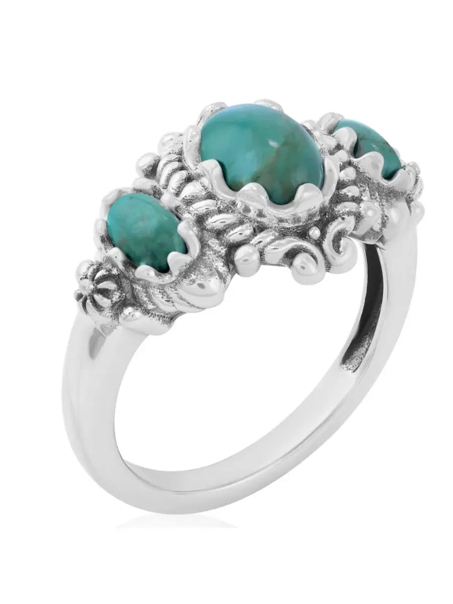 Кольцо с 3 овальными кабошонами Green Turquoise — изображение 2 из 6, оттенок нет