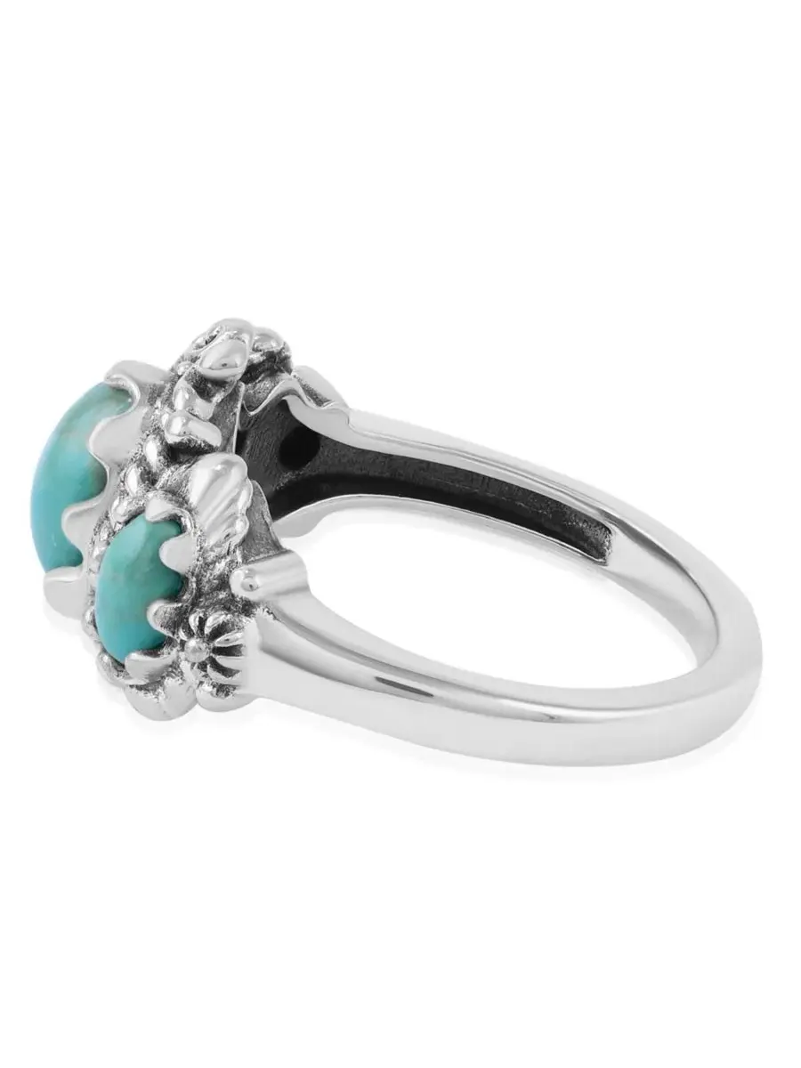 Кольцо с 3 овальными кабошонами Green Turquoise — изображение 3 из 6, оттенок нет