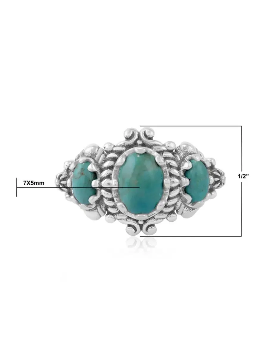 Кольцо с 3 овальными кабошонами Green Turquoise — изображение 4 из 6, оттенок нет
