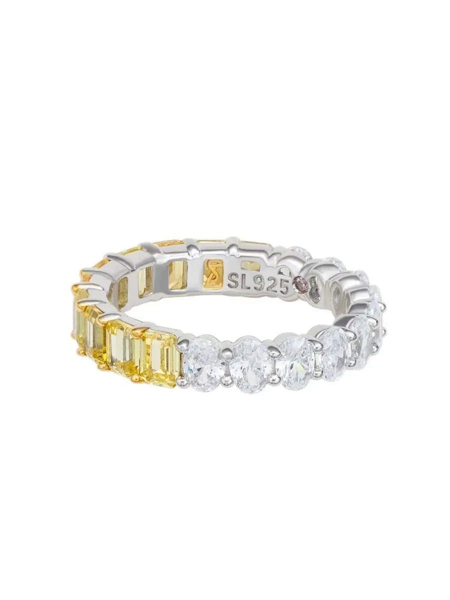 Кольцо из стерлингового серебра с фианитами, модель Half and Half Emerald-Cut and Oval-cut Duo — изображение 2 из 5