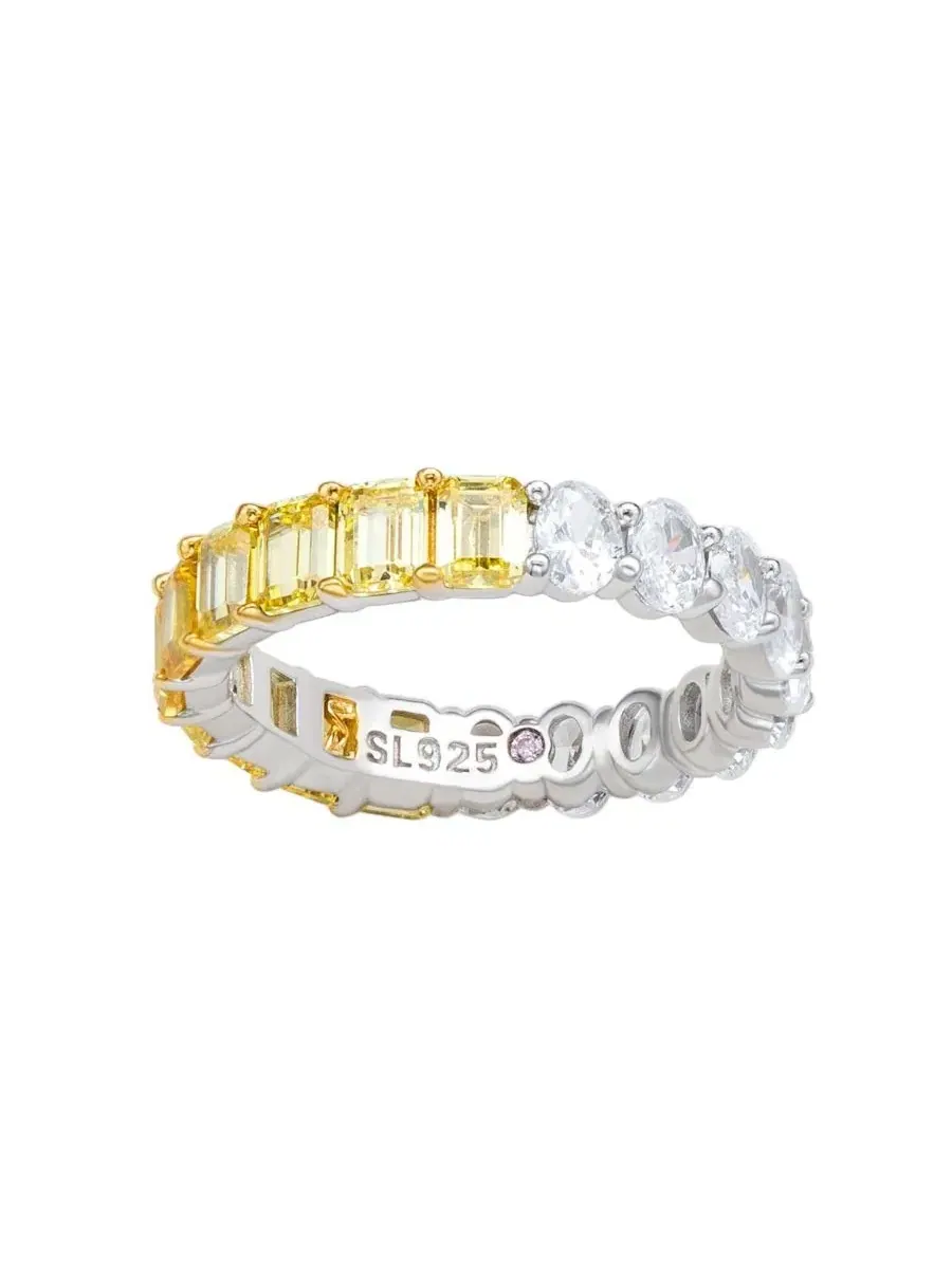 Кольцо из стерлингового серебра с фианитами, модель Half and Half Emerald-Cut and Oval-cut Duo — изображение 3 из 5