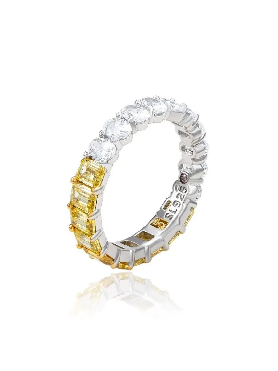 Кольцо из стерлингового серебра с фианитами, модель Half and Half Emerald-Cut and Oval-cut Duo — изображение 4 из 5