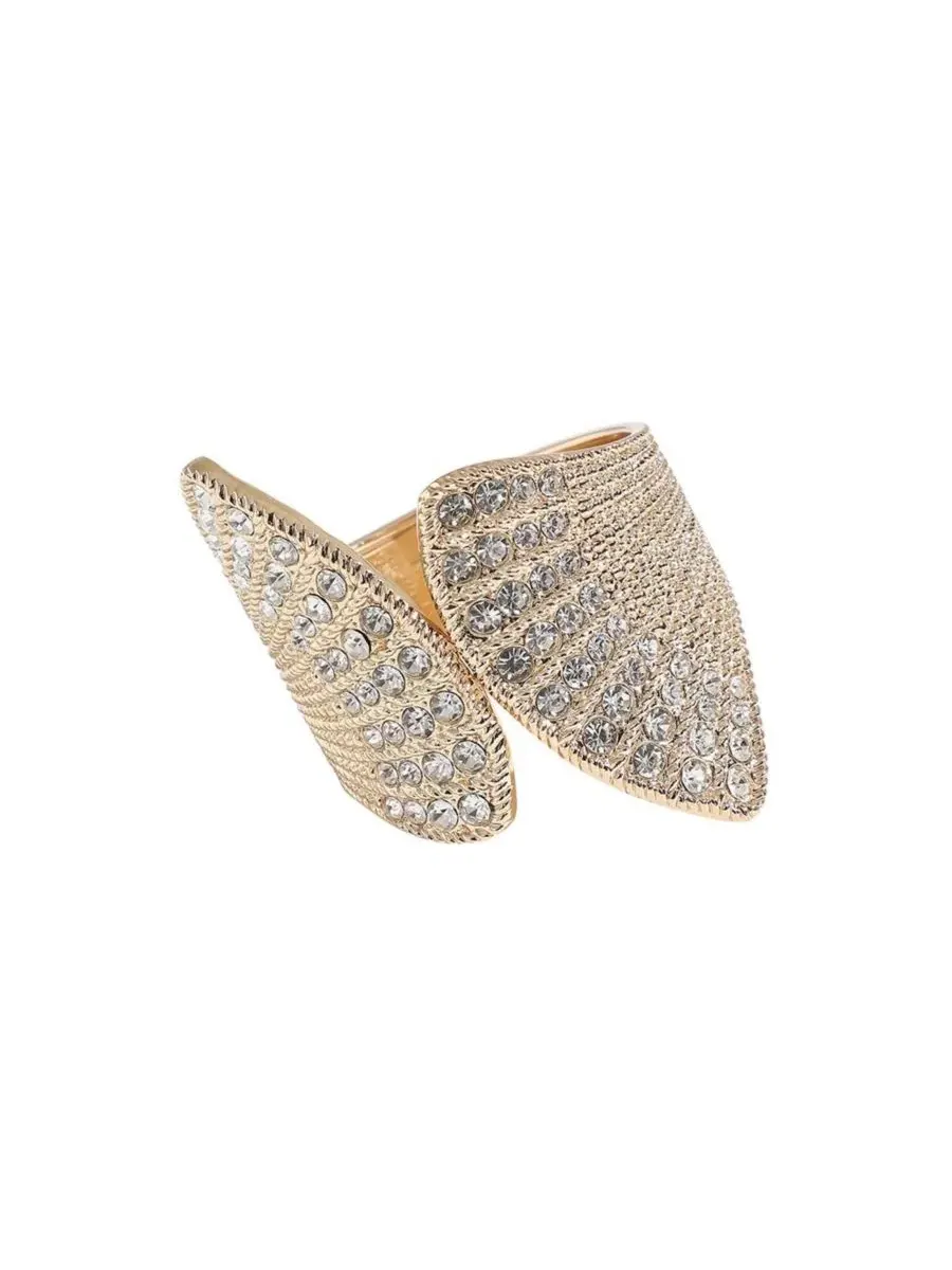 Браслет-манжета с кристаллами веером Crystal Fan Cuff SOHI — изображение 1 из 6, оттенок серебряный