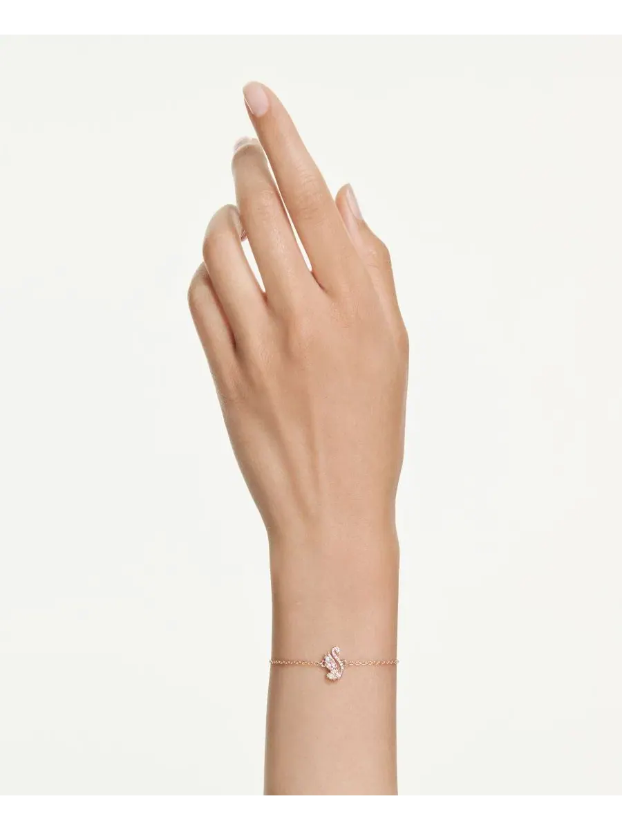 Браслет с лебедем Swarovski — изображение 5 из 5, оттенок розовый