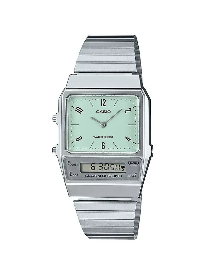 Часы Casio унисекс из нержавеющей стали серебристого тона, 32,1 мм, AQ800E-3AVT G-Shock — серебристый