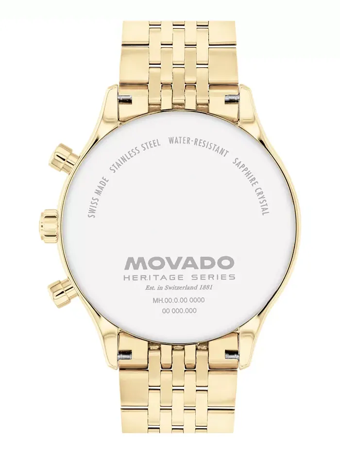 Мужские часы Calendoplan Swiss Quartz Chrono с ионным покрытием светло-золотистого цвета, стальной — изображение 3 из 3