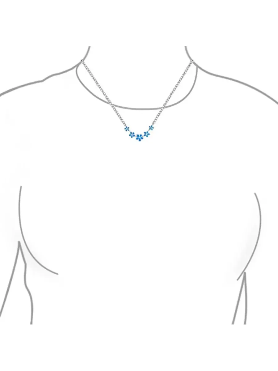 Колье Statement Created Blue Opal Plumeria Hawaiian Flower Collar Necklace из серебра 925 пробы — изображение 4 из 5