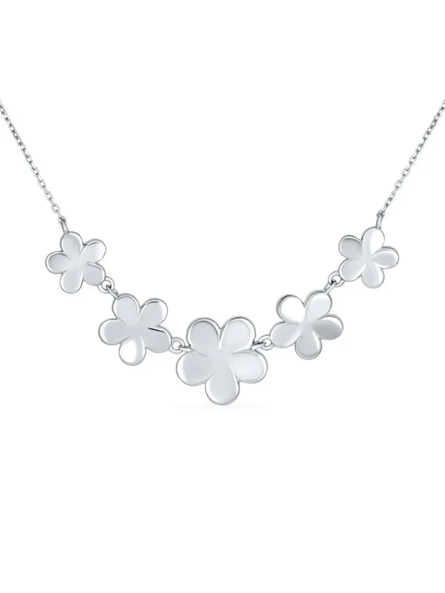 Колье Statement Created Blue Opal Plumeria Hawaiian Flower Collar Necklace из серебра 925 пробы — изображение 5 из 5