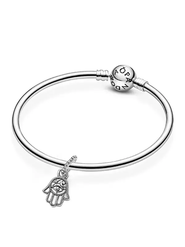 Защитный серебряный амулет-подвеска на руку с хамсой Pandora — изображение 4 из 4