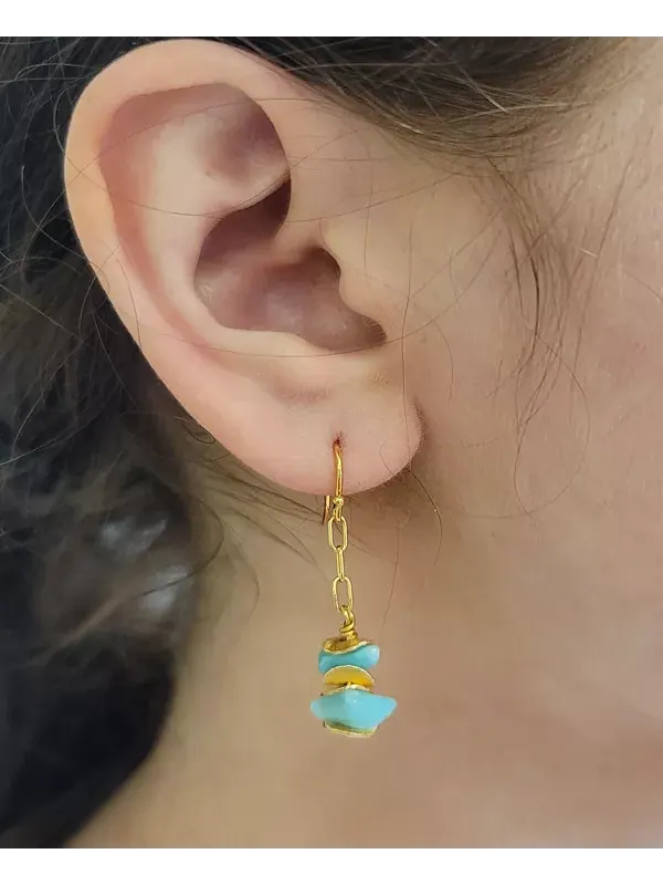 Серьги Нефатари Minu Jewels — изображение 2 из 2, оттенок синий/золотистый