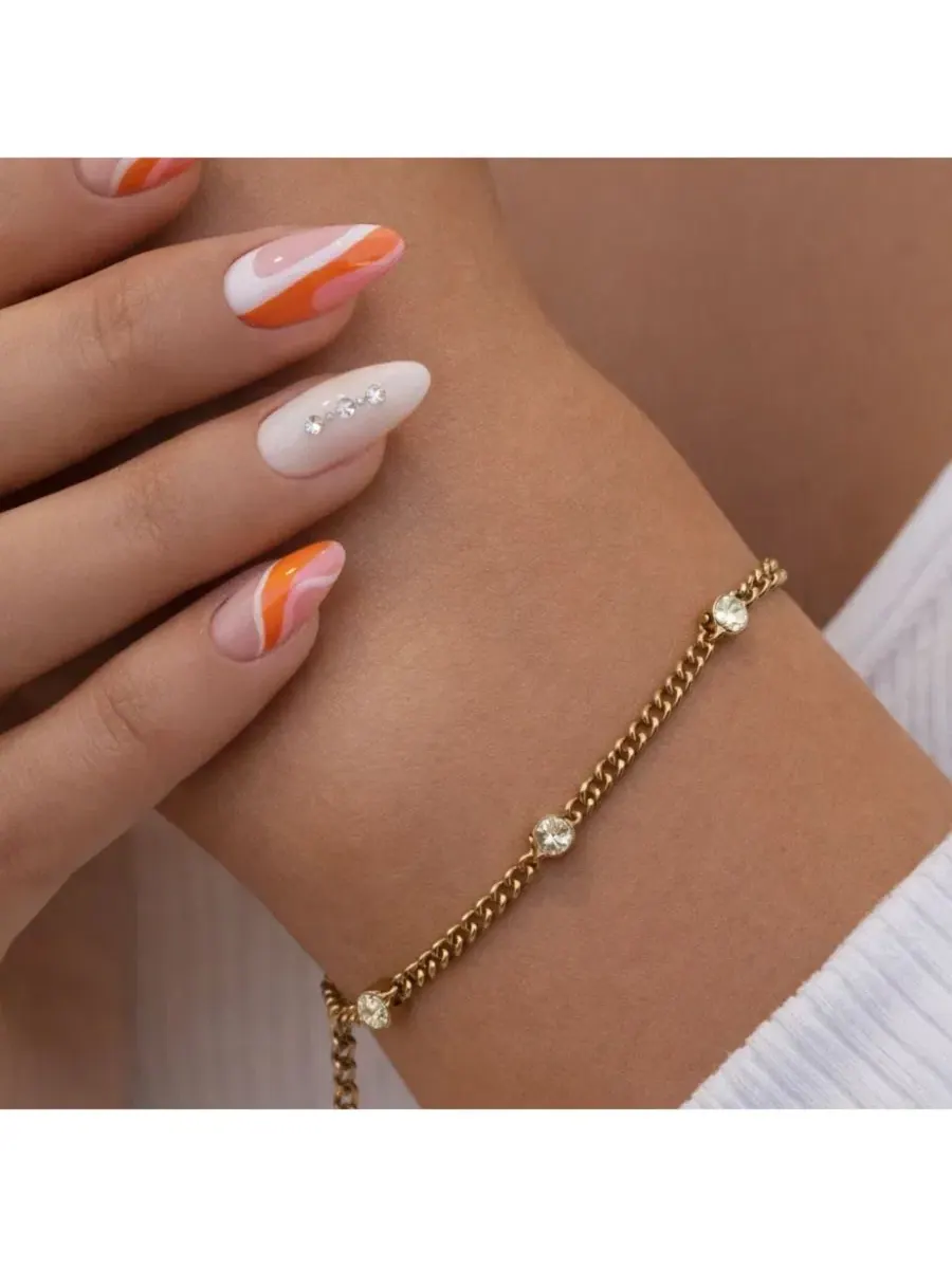 Браслет-цепочка Seraphina Bezel Link Dloria — изображение 7 из 9, оттенок золото