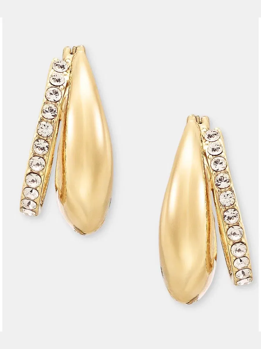 Серьги-пусеты с эффектом паве и разрезом DKNY
