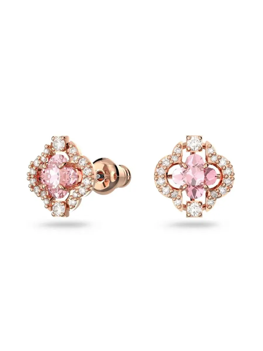 Комплект украшений с кулоном-клевером Sparkling Dance Clover Swarovski — изображение 4 из 6, оттенок розовый