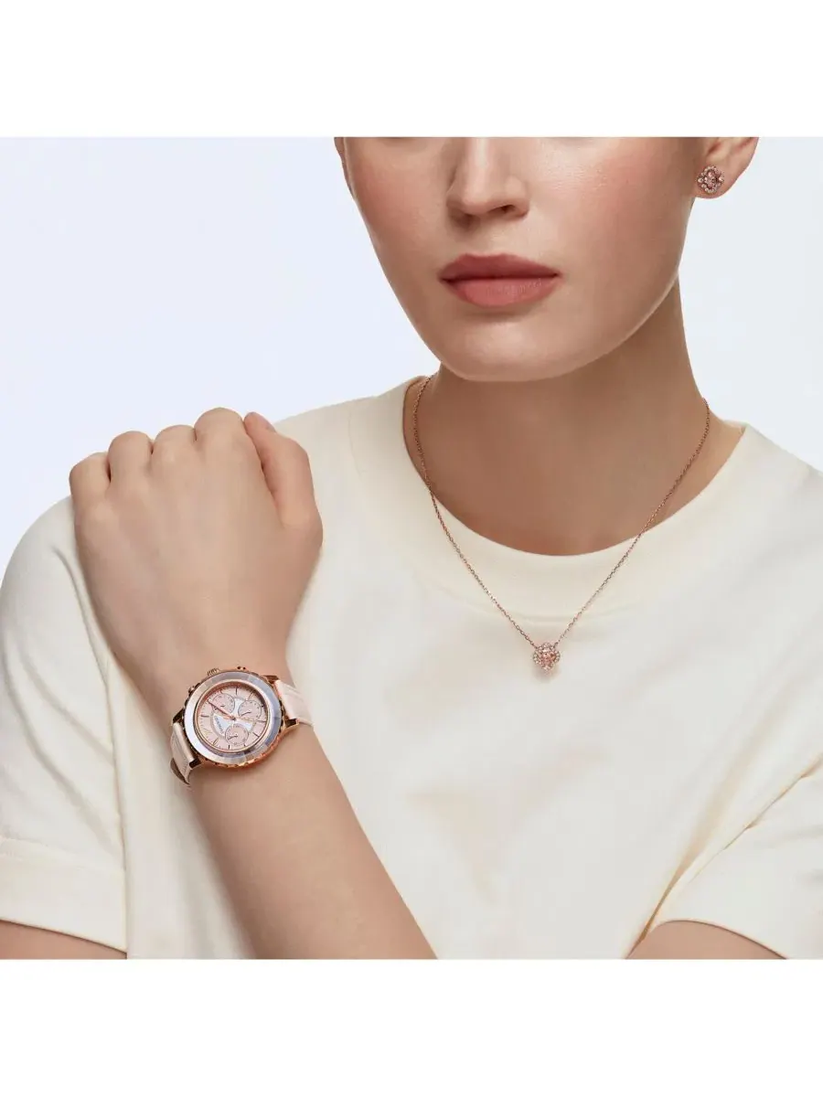 Комплект украшений с кулоном-клевером Sparkling Dance Clover Swarovski — изображение 6 из 6, оттенок розовый