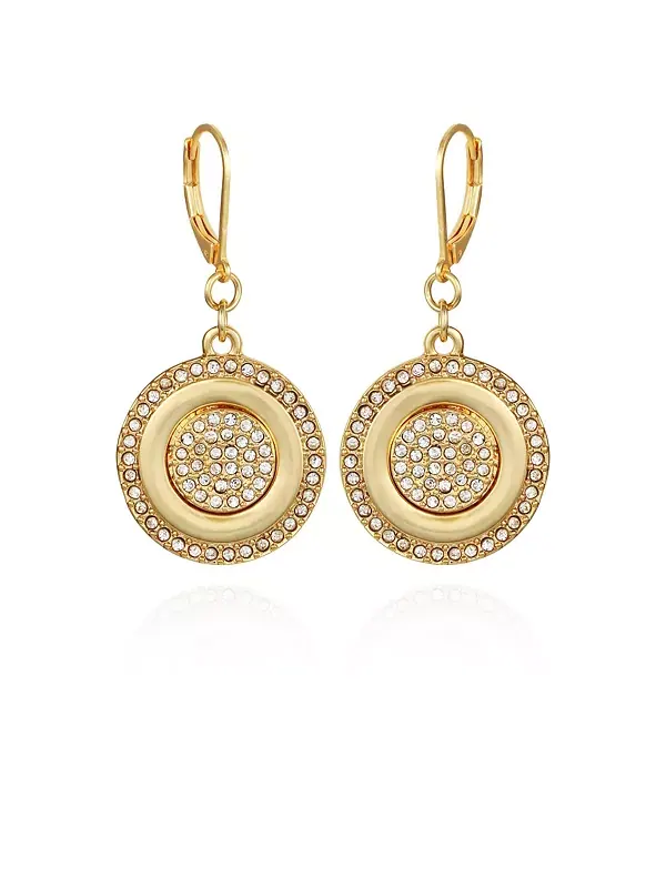 Серьги-Подвески из золотых монет с камнем паве Vince Camuto — изображение 1 из 1, оттенок золотистый