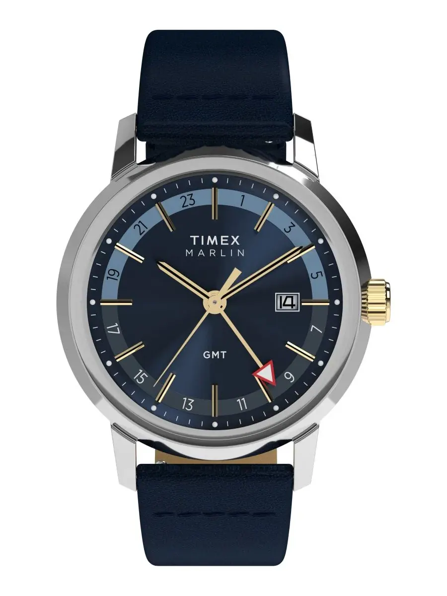Мужские часы с кварцевым механизмом, синий циферблат, 40 мм Timex — изображение 1 из 6