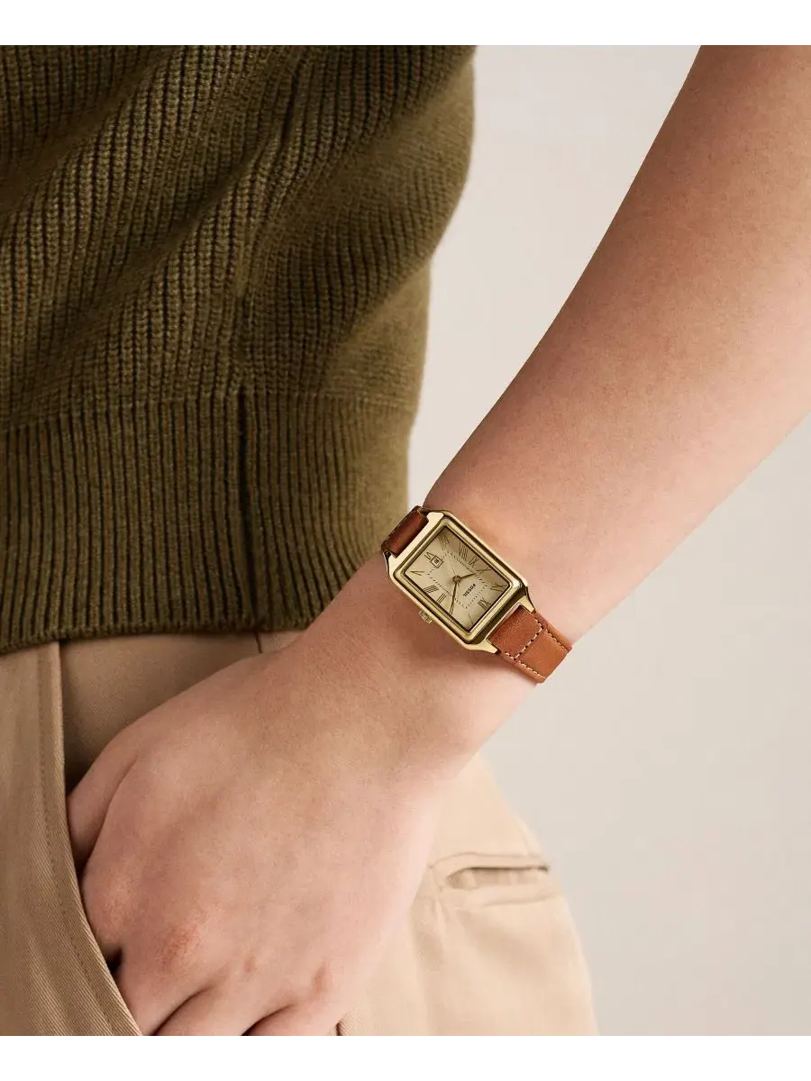 Женские часы Raquel Three-Hand Date с коричневым кожаным ремешком, 23 мм Fossil — изображение 5 из 5